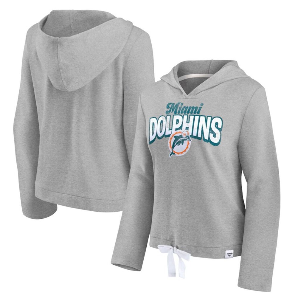 Miami Dolphins First Team Cropped Lightweight Hooded Top NWT 3XL